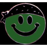 SMILELY FACE GREEN WITH BLACK BANDANA PIN